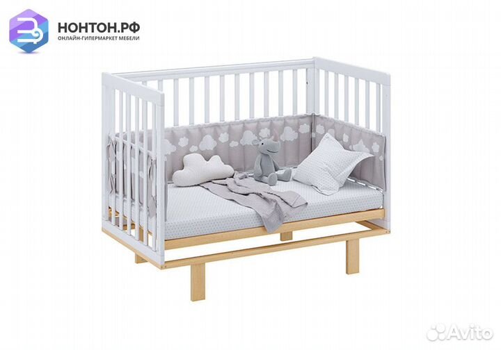 Кроватка детская Simple 340 белый / натуральный