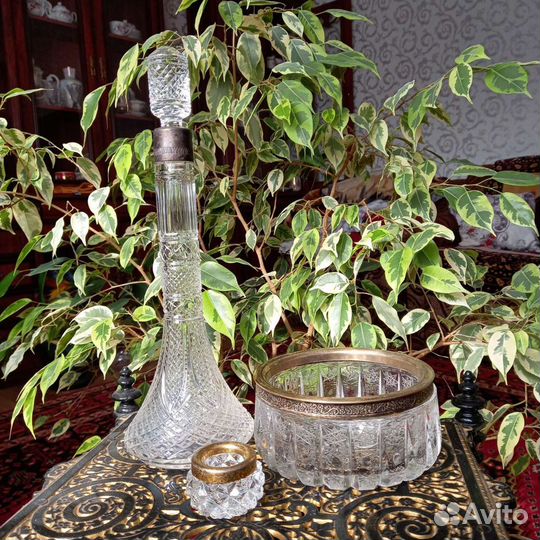 Хрустальные предметы с серебром 875пр