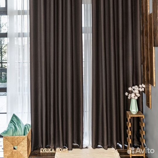 Комплект штор рогожка Орфей Шоколад