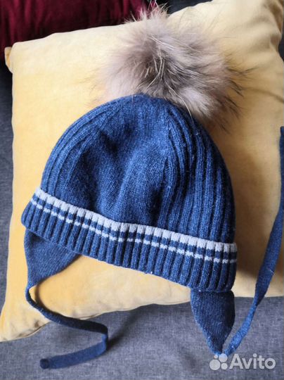 Шапка зимняя шерстяная на подкладе 50