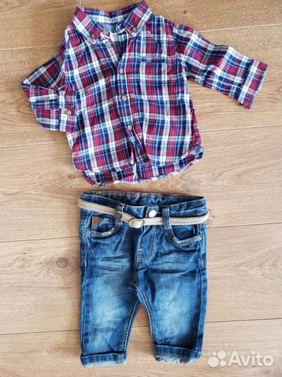 Джинсы и рубашка Zara kids (68 р-р)