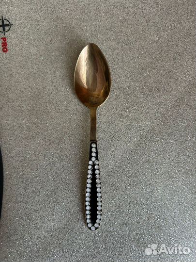 Серебряные ложки с позолотой и эмалью