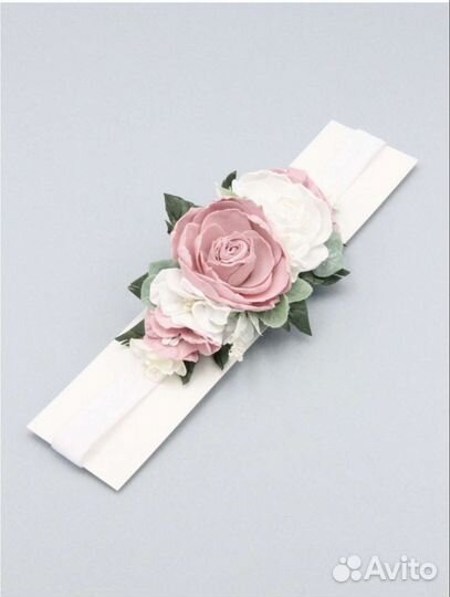 Повязка на голову детская с цветами