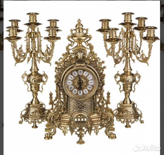 Подсвечник, канделябр, часы латунь Италия