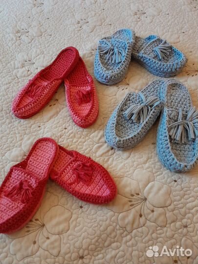 Тапочки вязаные крючком