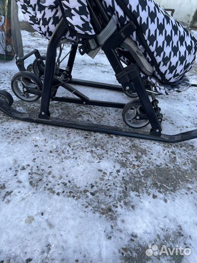 Детские зимние санки на колесах