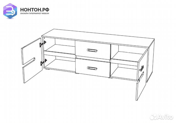 Тв-тумба Ким бетон темный / cонома