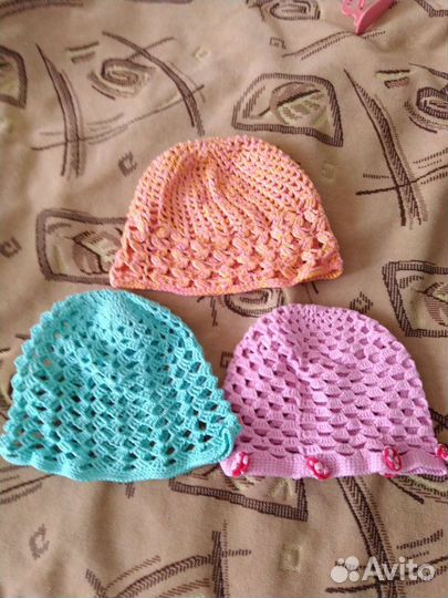 Шапочки для девочки(зима и лето)
