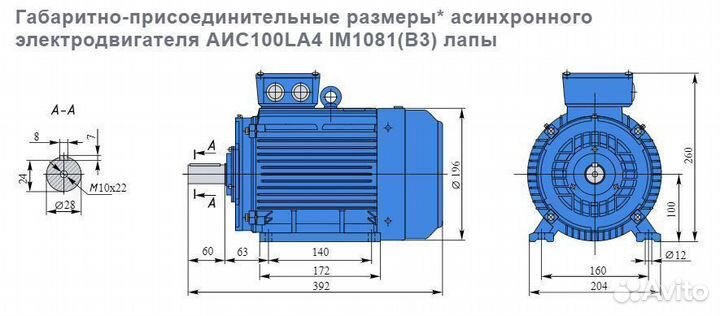 Электродвигатель евростандарта аис 2.2кВт/1500об