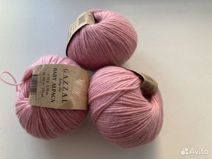 Пряжа Пряжа Gazzal baby alpaca 46007 розовый 3 шт