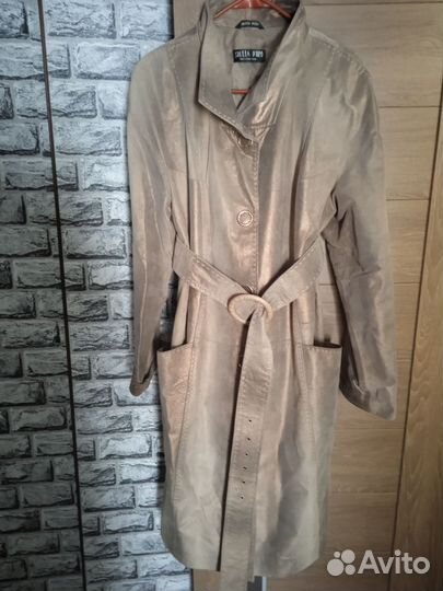 Кожаный плащ из натуральной кожи