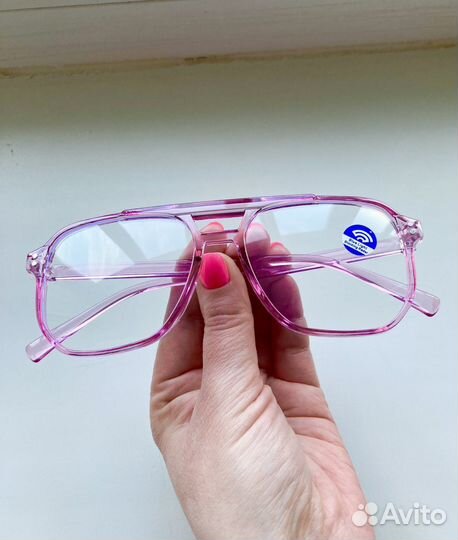 Очки для компьютера розовые глянцевые