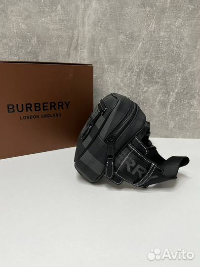 Мужская поясная сумка Burberry на пояс бананка кож