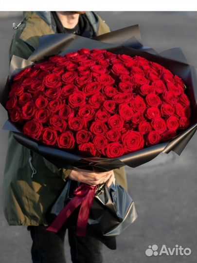 101 крупная роза
