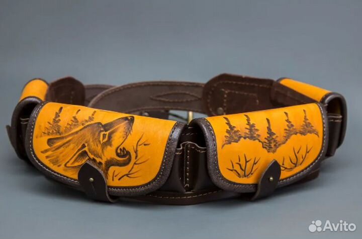 Патронташ 12 калибр, на 24 патрона, кожа