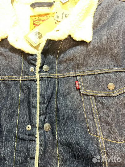 Джинсовая куртка с мехом мужская Levis,новая, 5XL