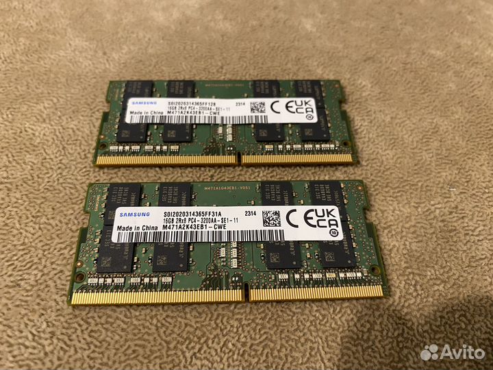 Озу DDR4 16GB So-Dimm 3200 MHz Samsung