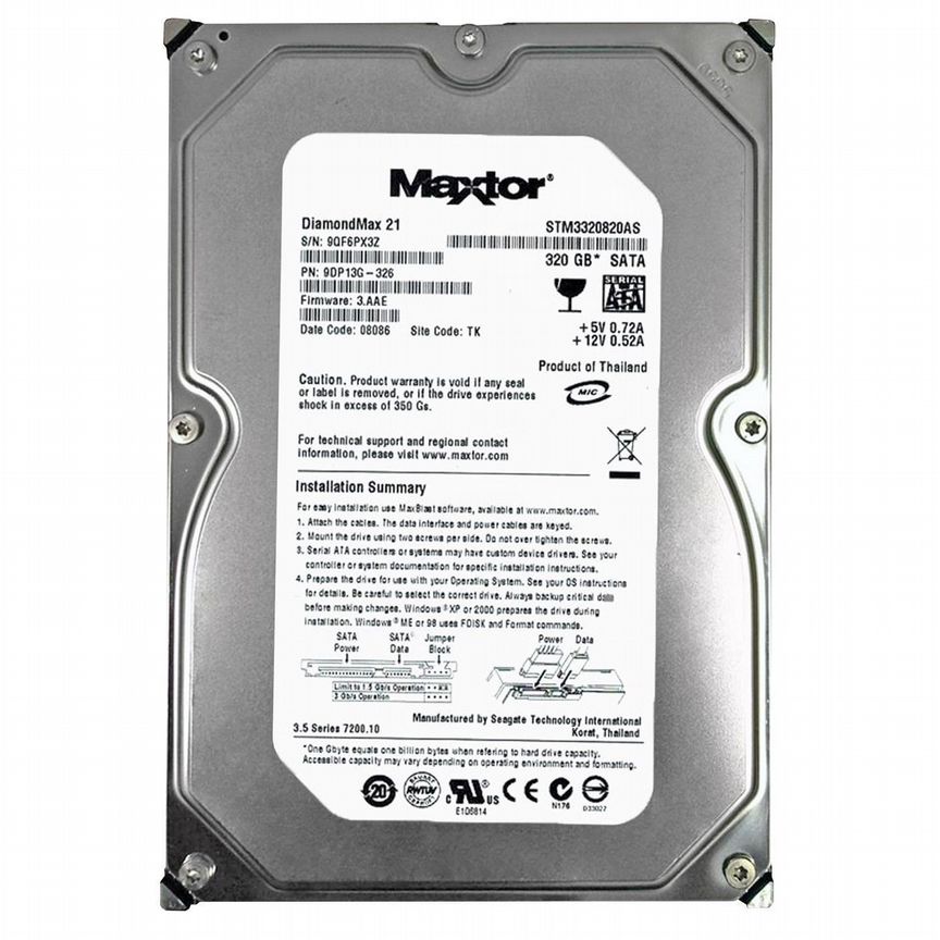 [STM3320820AS] Жесткий Диск Maxtor 320gb Sata2 3,5 Stm3320820as