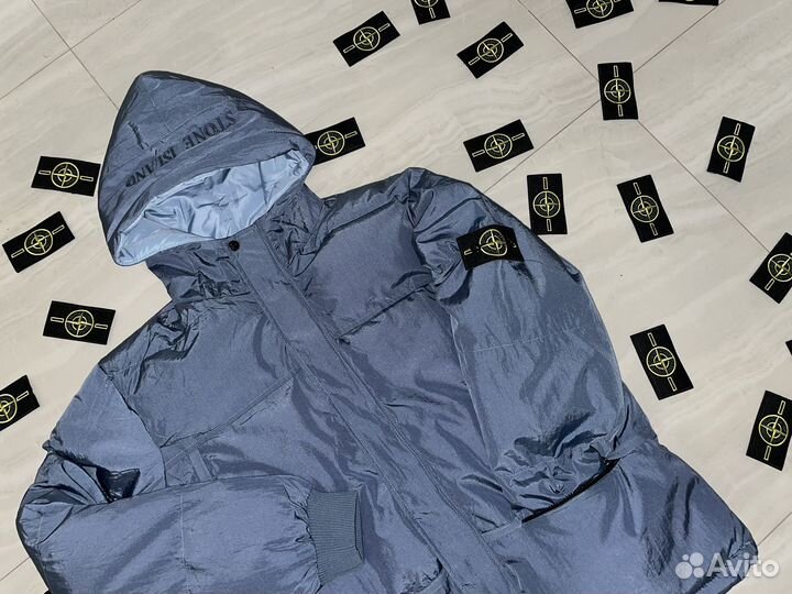 Пуховик stone island nylon metal blue