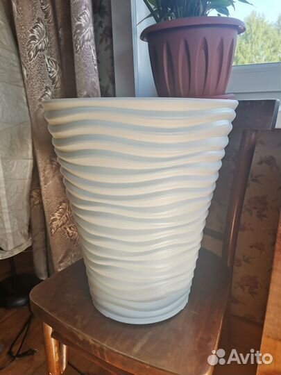 Кашпо Idea Дюна 34 h38.5 см v19.5 л пластик белый