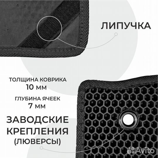 Ева коврики 3D на KIA Sportage черные с черным