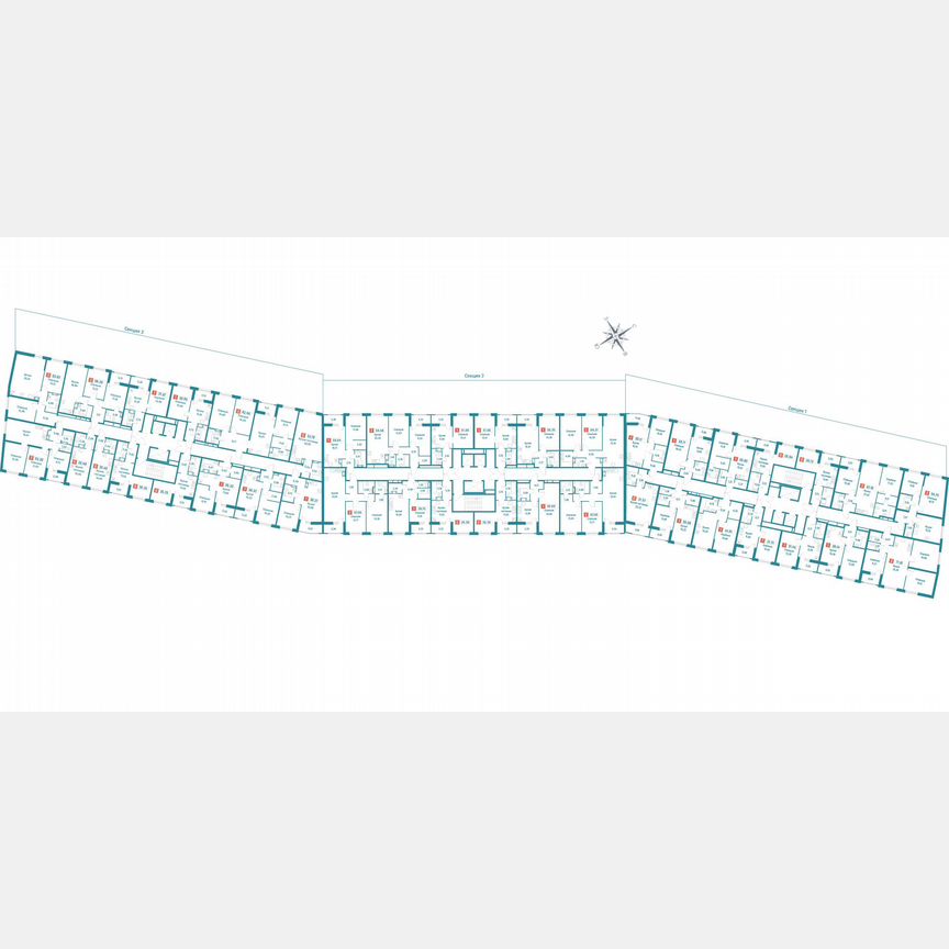 2-к. квартира, 67,1 м², 2/18 эт.