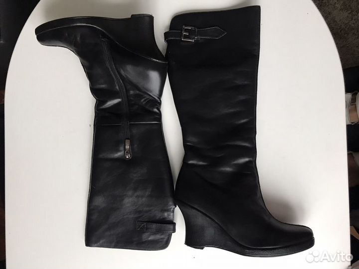 Сапоги кожа и замша зима