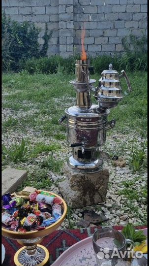 Самовар 4 литров +чайник алладин 1.2 л