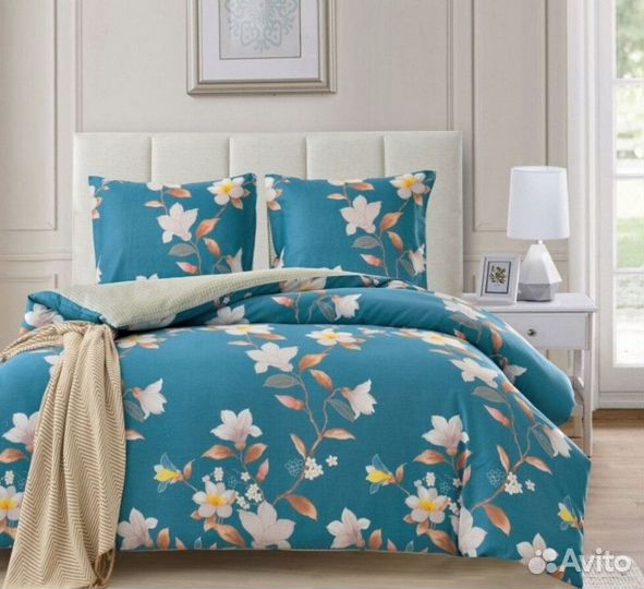 Постельное белье евро с готовым одеялом