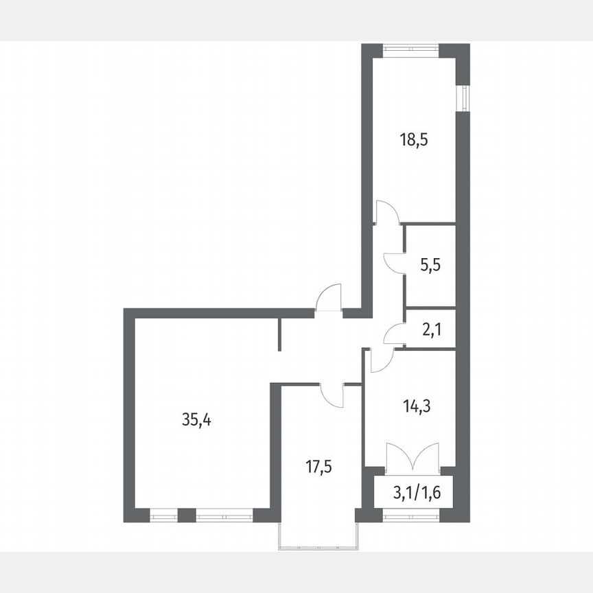 3-к. квартира, 107,5 м², 6/13 эт.