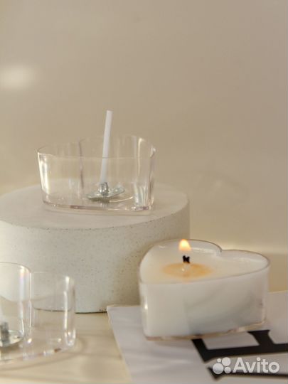 Гильзы для свечей пустые в форме сердца