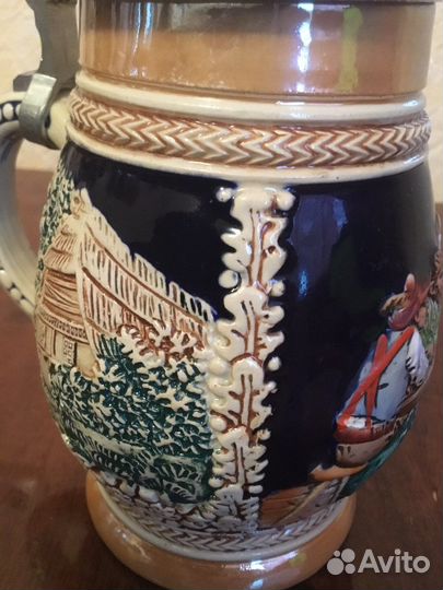 Кружка винтажная пивная с крышкой (dbgm)