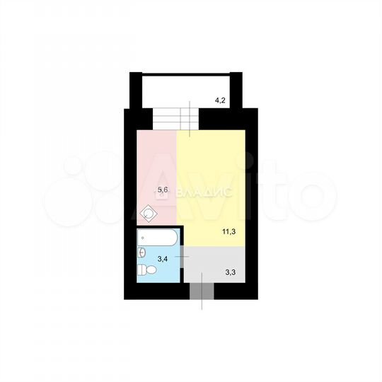 Квартира-студия, 25,7 м², 5/10 эт.