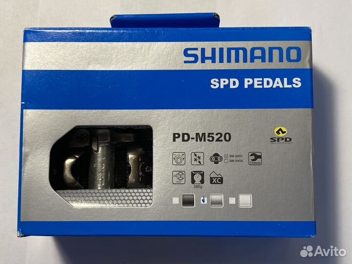 Оригинальные контактные педали SPD Shimano PD-M520