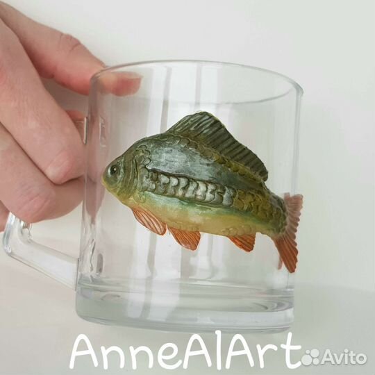 Кружка с рыбой карп подарочная чашка для рыбака