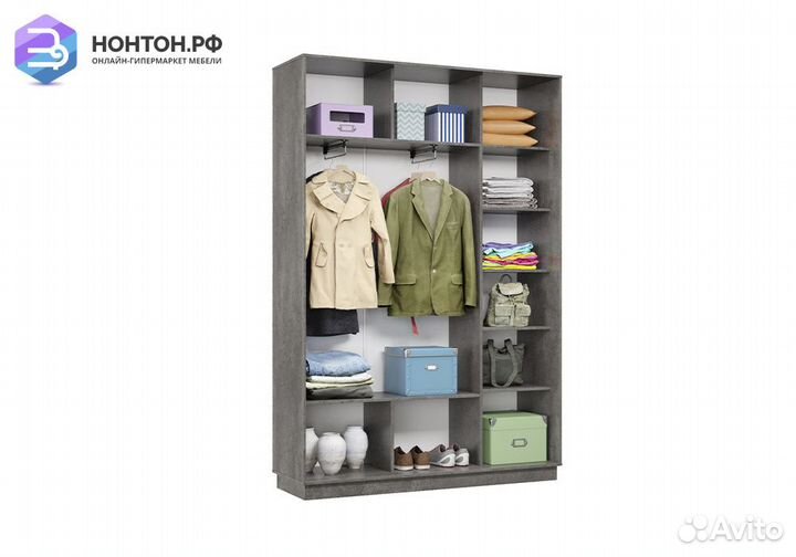 Шкаф-купе двухдверный Саргас бетон
