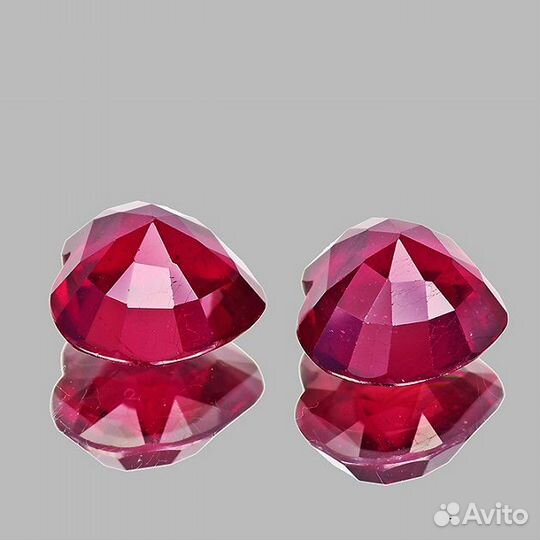 Рубин натуральный 3,25Ct 7мм 2шт VS Мозамбик