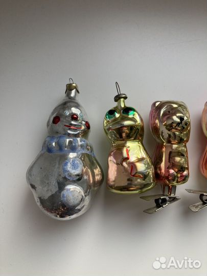 Елочные игрушки СССР стекло