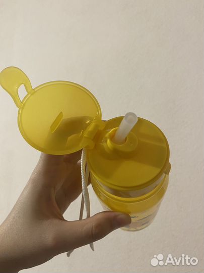 Бутылка для воды детская с трубочкой
