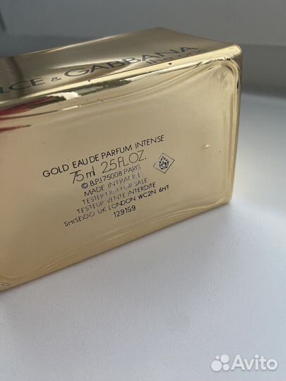 The one gold intense парфюмерная вода 75 мл