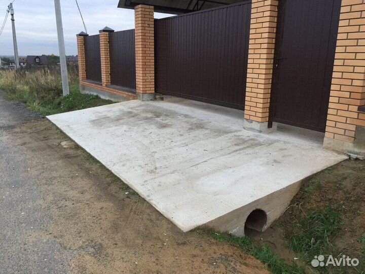 Бетонные заезды, бетонные отмостки, стоянка