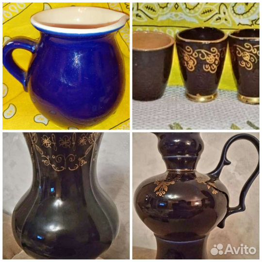 Красивый молочник /графин Ваза СССР Кобальт Винтаж