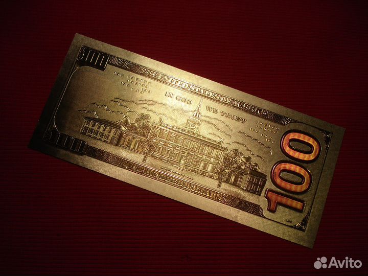 Золотая банкнота Коллекционная 100 баксов U.S.Gold