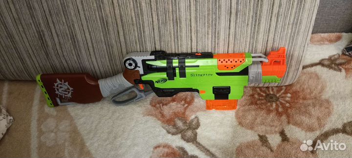Nerf даблбрич mega и слингфаер zombie strike