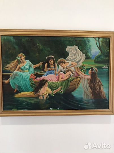 Картина маслом на холсте старинная