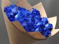 Синие розы в крафте