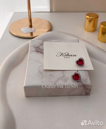 Сердечки гранатовые цвет серебро