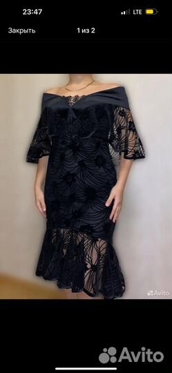 Платье вечернее бархатное