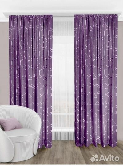 Готовые шторы рогожка