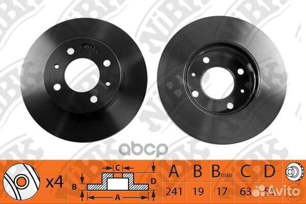 RN1221V Диск тормозной перед RN1221 NiBK